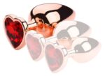 plug bijou anal gold heart l 8 x 41cm rouge