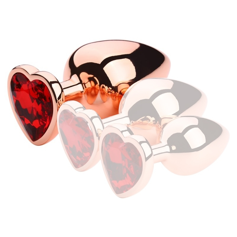plug-bijou-anal-gold-heart-l-8-x-41cm-rouge plug bijou anal gold heart l 8 x 41cm rouge