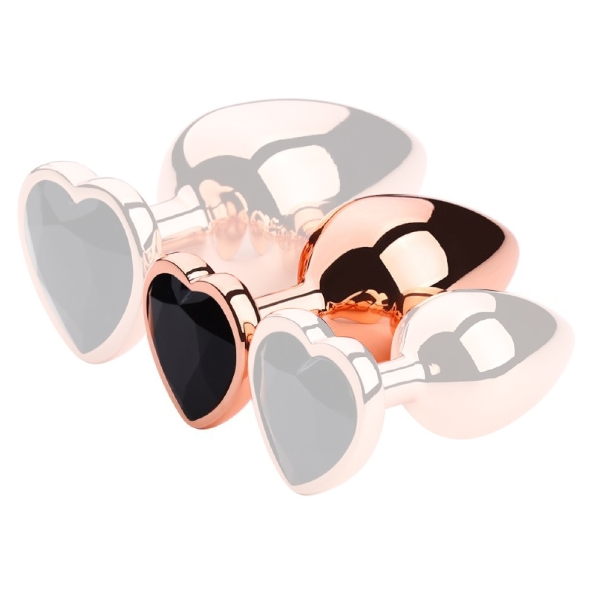 plug bijou anal gold heart m 7 x 34cm noir