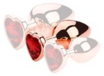 plug bijou anal gold heart m 7 x 34cm rouge