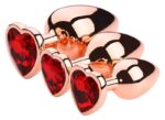 plug bijou anal gold heart s 6 x 27 cm rouge 1