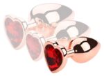 plug bijou anal gold heart s 6 x 27 cm rouge