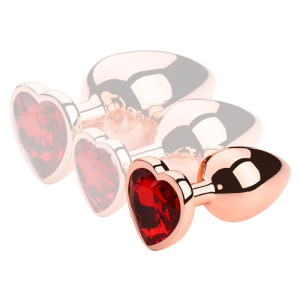 plug bijou anal gold heart s 6 x 27 cm rouge