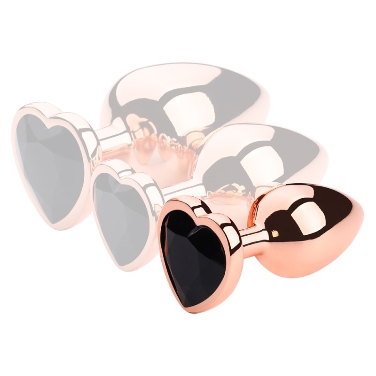 plug bijou anal gold heart s 6 x 27cm noir