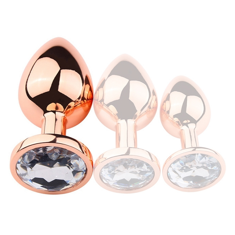 plug bijou anal pinkygold l 85 x 4cm bijou transparent 1