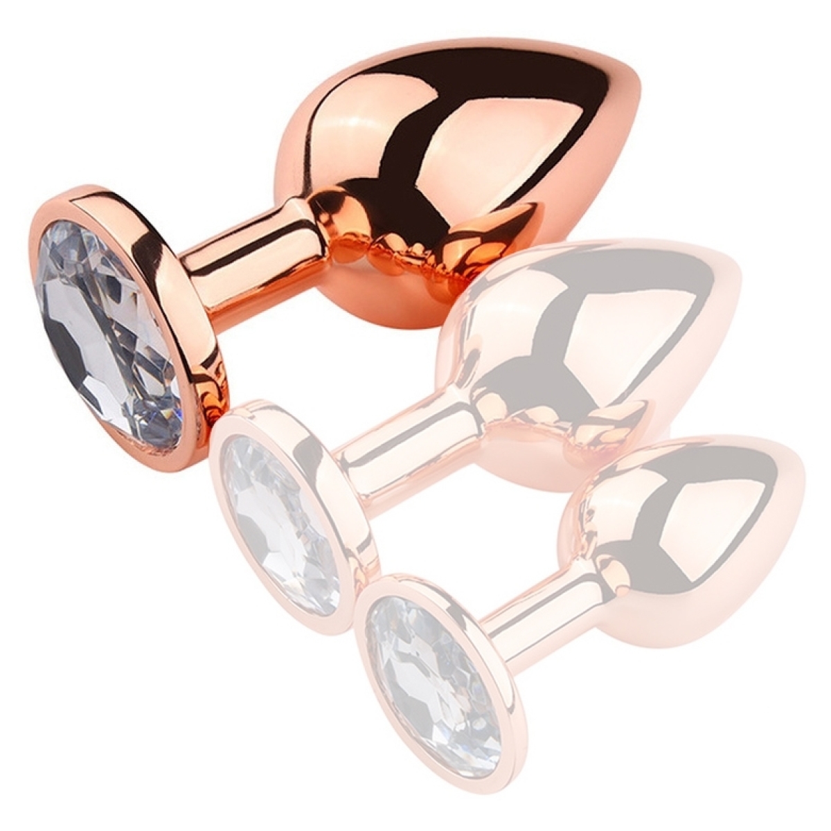 plug bijou anal pinkygold l 85 x 4cm bijou transparent