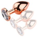 plug bijou anal pinkygold l 85 x 4cm bijou transparent