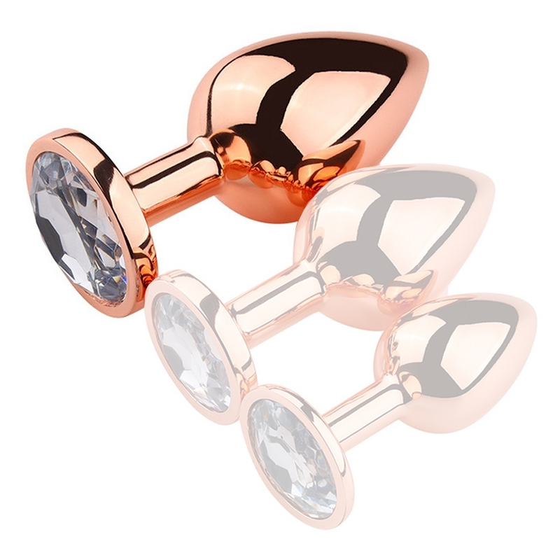 plug bijou anal pinkygold l 85 x 4cm bijou transparent