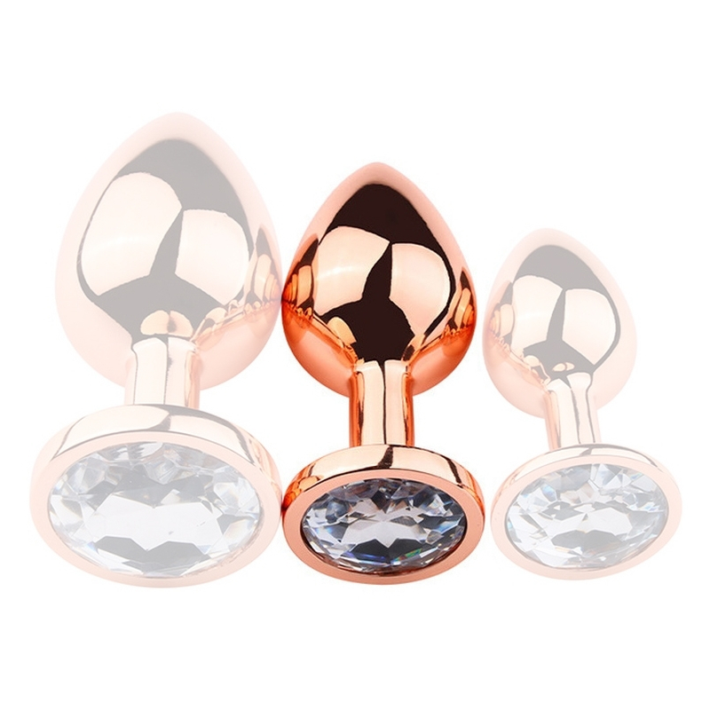 plug bijou anal pinkygold m 75 x 33cm bijou transparent 1