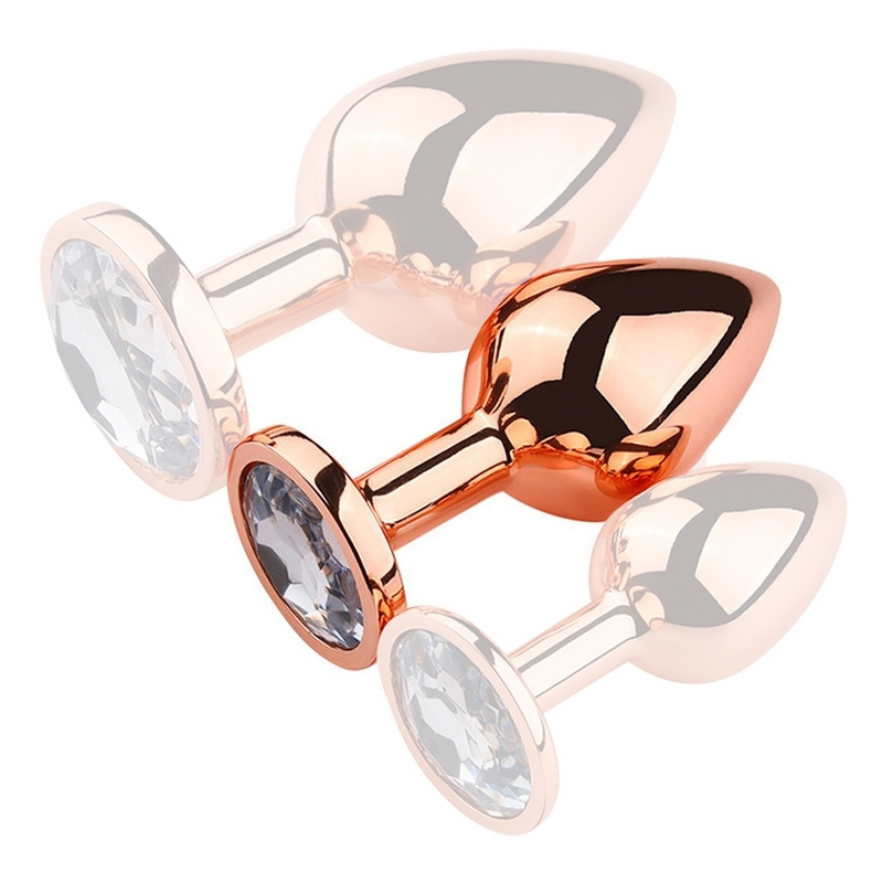 plug bijou anal pinkygold m 75 x 33cm bijou transparent