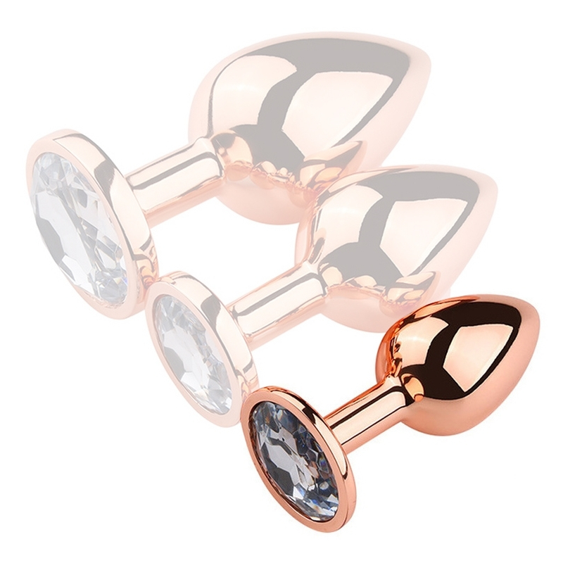 plug bijou anal pinkygold s 65 x 27cm bijou transparent
