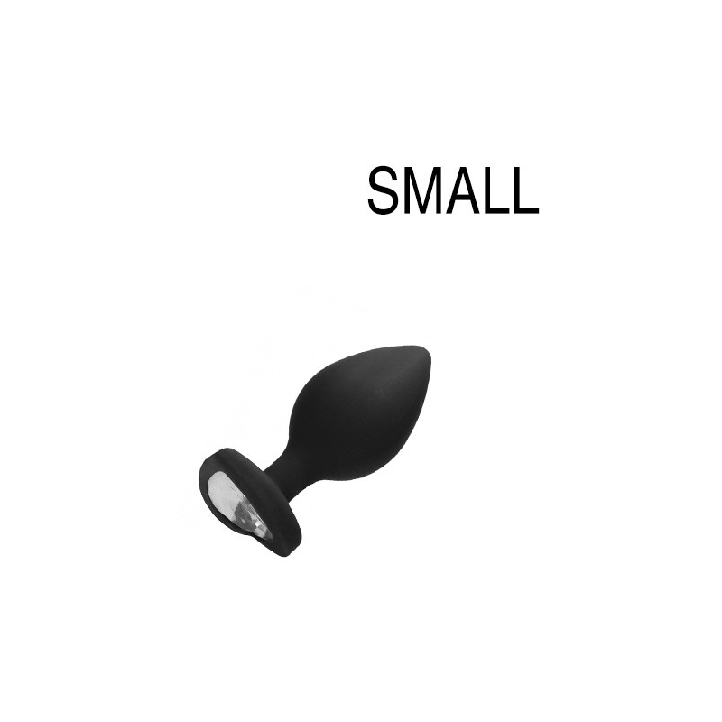 plug bijou anal silicone heart 6 x 28 cm noir