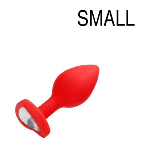 plug bijou anal silicone heart 6 x 28 cm rouge