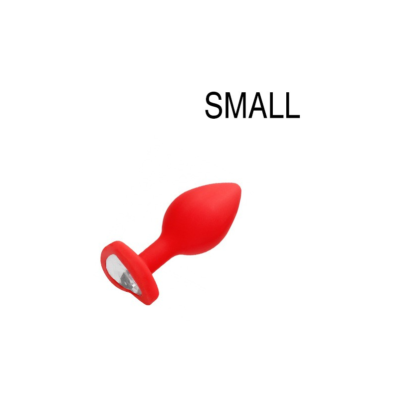plug bijou anal silicone heart 6 x 28 cm rouge