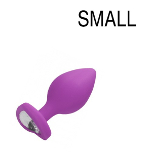 plug bijou anal silicone heart 6 x 28 cm violet