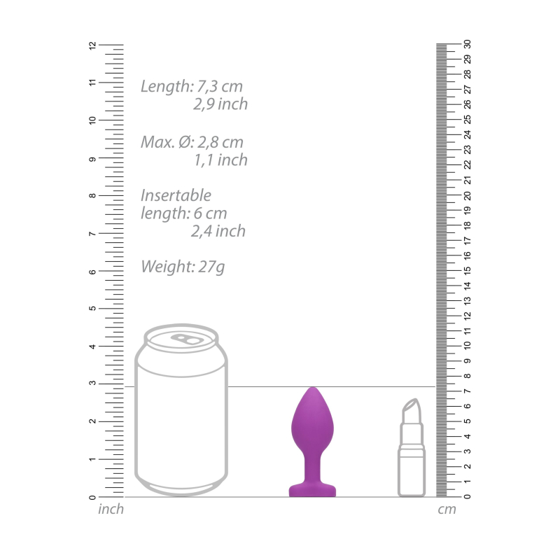 plug bijou anal silicone heart 6 x 28 cm violet 8 scaled