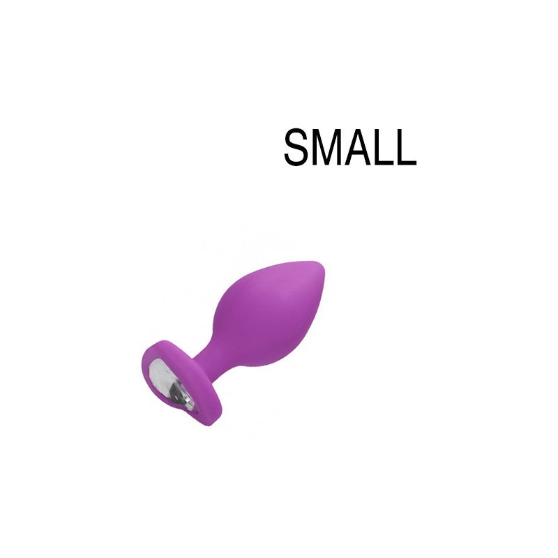 plug bijou anal silicone heart 6 x 28 cm violet