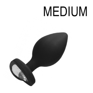 plug bijou anal silicone heart 7 x 35 cm noir
