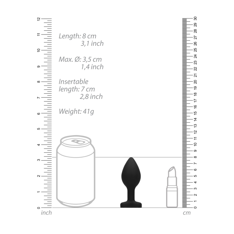 plug bijou anal silicone heart 7 x 35 cm noir 6 scaled