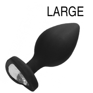 plug bijou anal silicone heart 8 x 4 cm noir