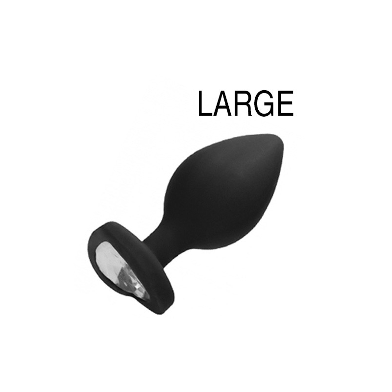 plug bijou anal silicone heart 8 x 4 cm noir
