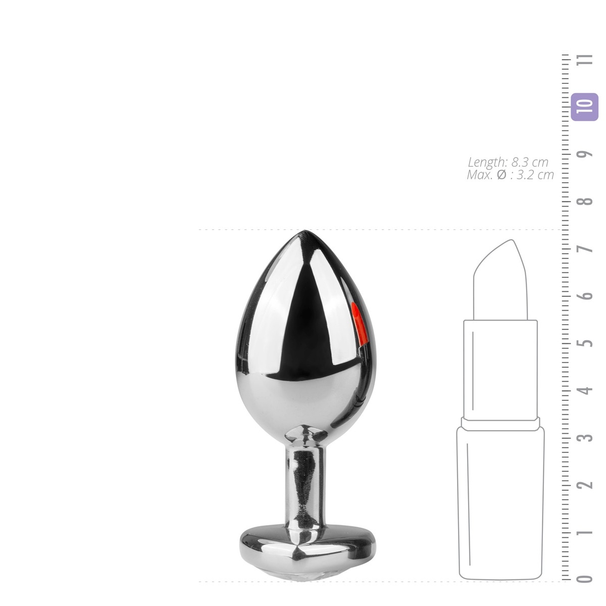 plug bijou argent en coeur medium 71 x 32cm 4