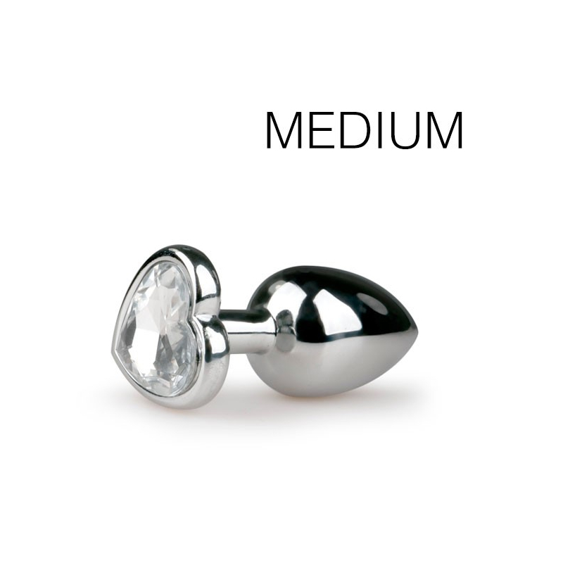 plug bijou argent en coeur medium 71 x 32cm