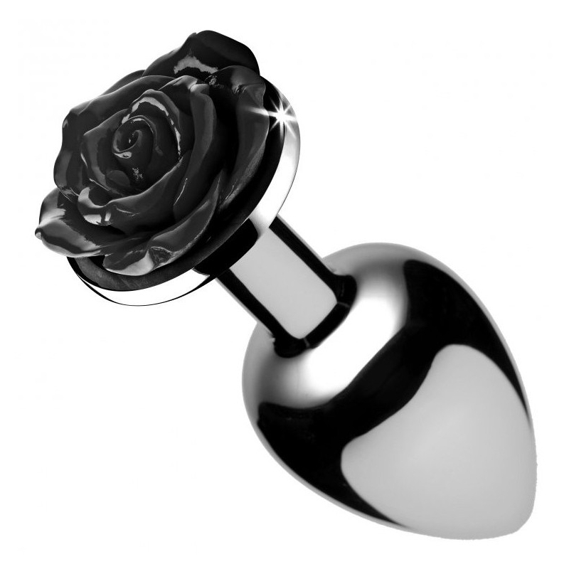plug bijou avec rose noire 65 x 27 cm small 2