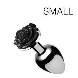 plug bijou avec rose noire 65 x 27 cm small