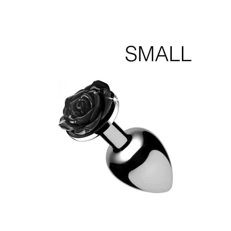 plug bijou avec rose noire 65 x 27 cm small