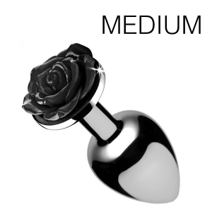 plug bijou avec rose noire 75 x 34 cm medium