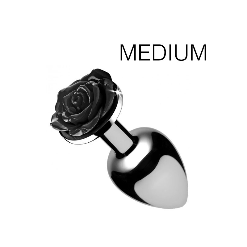 plug bijou avec rose noire 75 x 34 cm medium