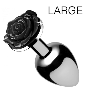 plug bijou avec rose noire 85 x 41 cm large