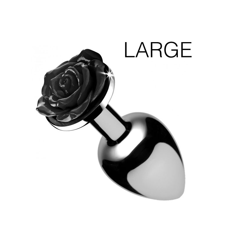 plug bijou avec rose noire 85 x 41 cm large