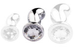 plug bijou bean silver m 7 x 3cm