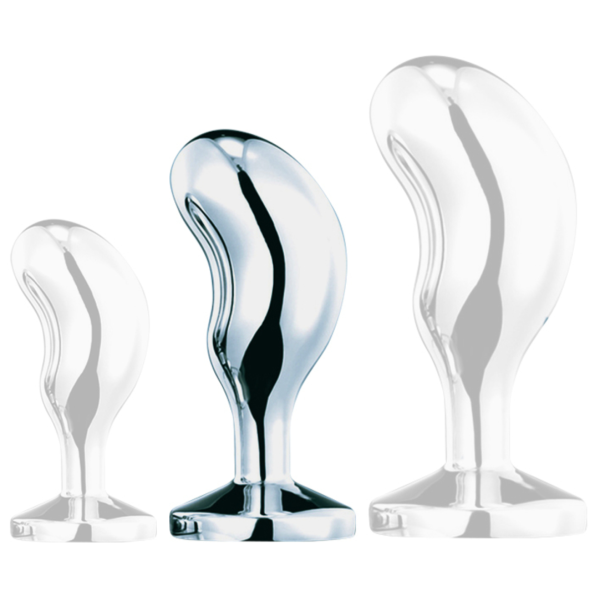 plug bijou bean silver m 7 x 3cm 2