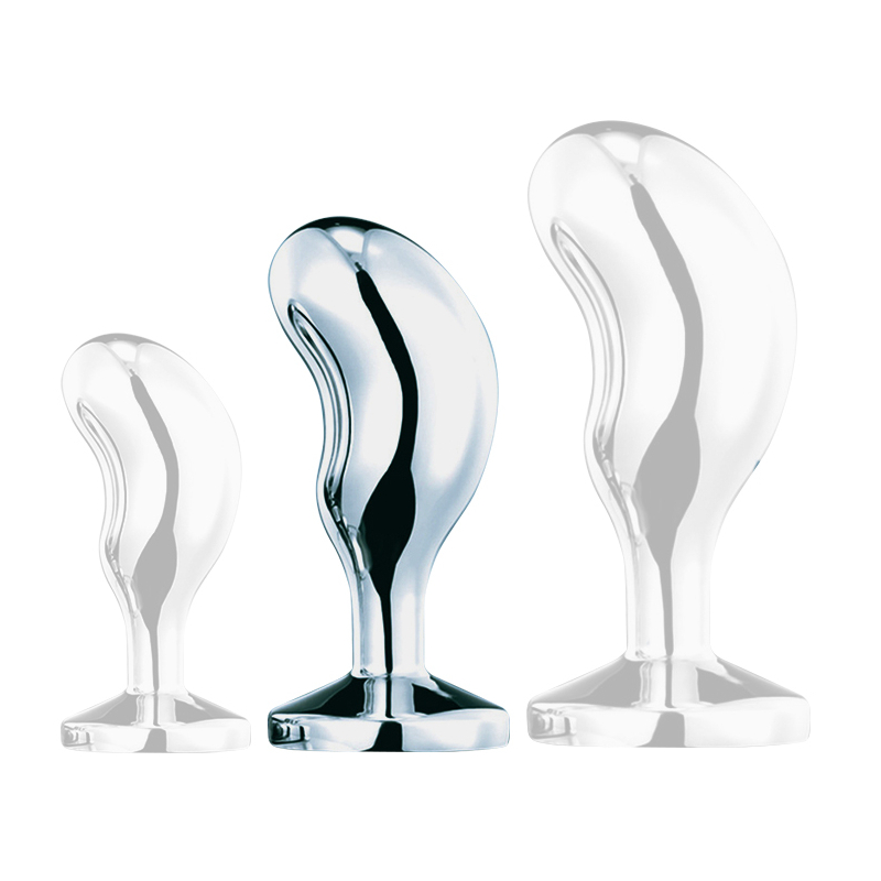 plug bijou bean silver m 7 x 3cm 2