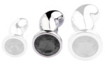plug bijou bean silver m 7 x 3cm noir