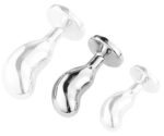 plug bijou bean silver m 7 x 3cm rose 1