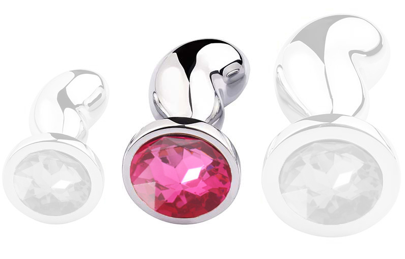 plug-bijou-bean-silver-m-7-x-3cm-rose plug bijou bean silver m 7 x 3cm rose