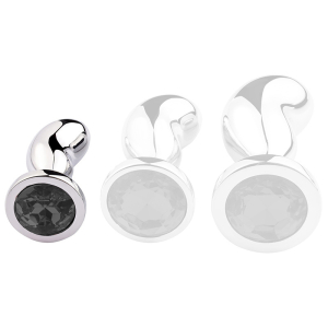 plug bijou bean silver s 6 x 23cm noir