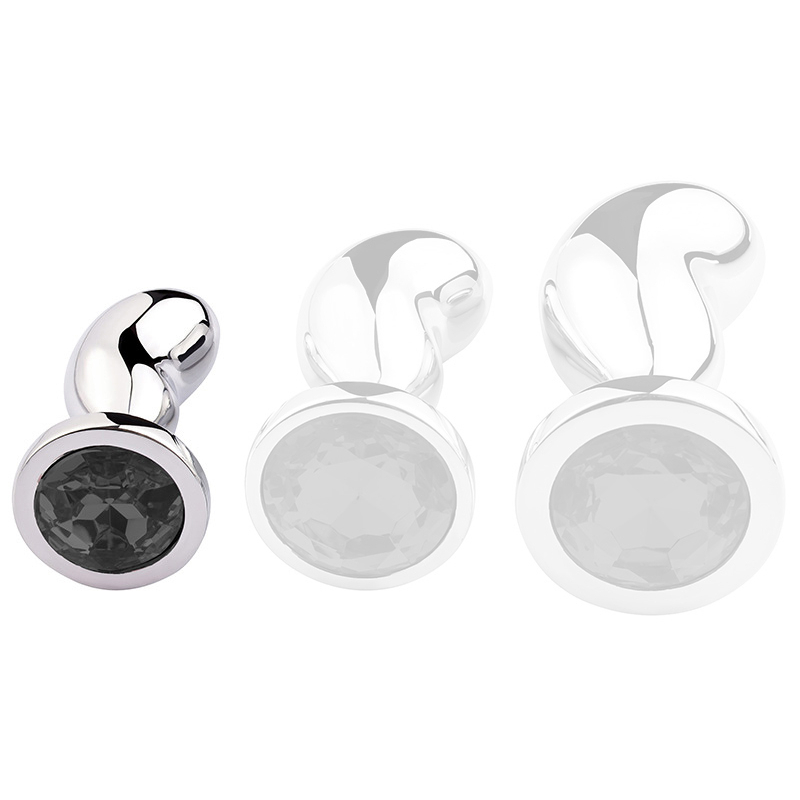 plug bijou bean silver s 6 x 23cm noir