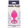 plug bijou diamond booty m 7 x 35cm rose 1