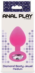 plug bijou diamond booty m 7 x 35cm rose 1