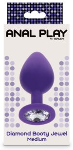 plug bijou diamond booty m 7 x 35cm violet 1
