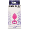 plug bijou diamond booty s 6 x 28cm rose 1