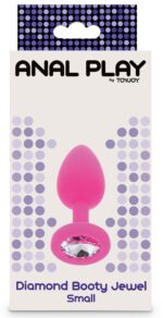 plug bijou diamond booty s 6 x 28cm rose 1