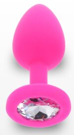 plug bijou diamond booty s 6 x 28cm rose 2
