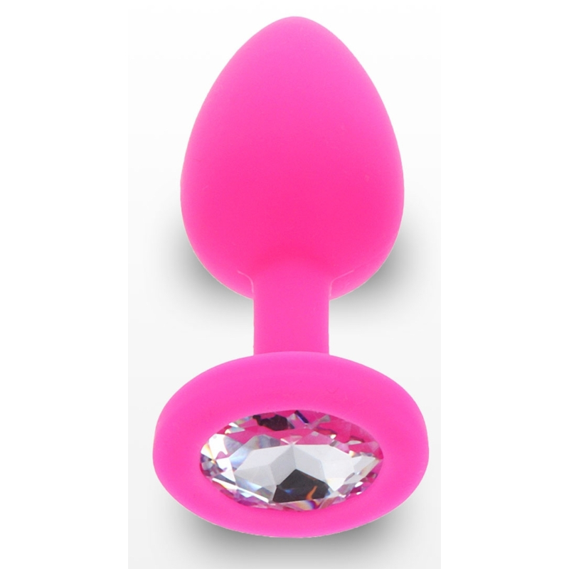 plug bijou diamond booty s 6 x 28cm rose 2