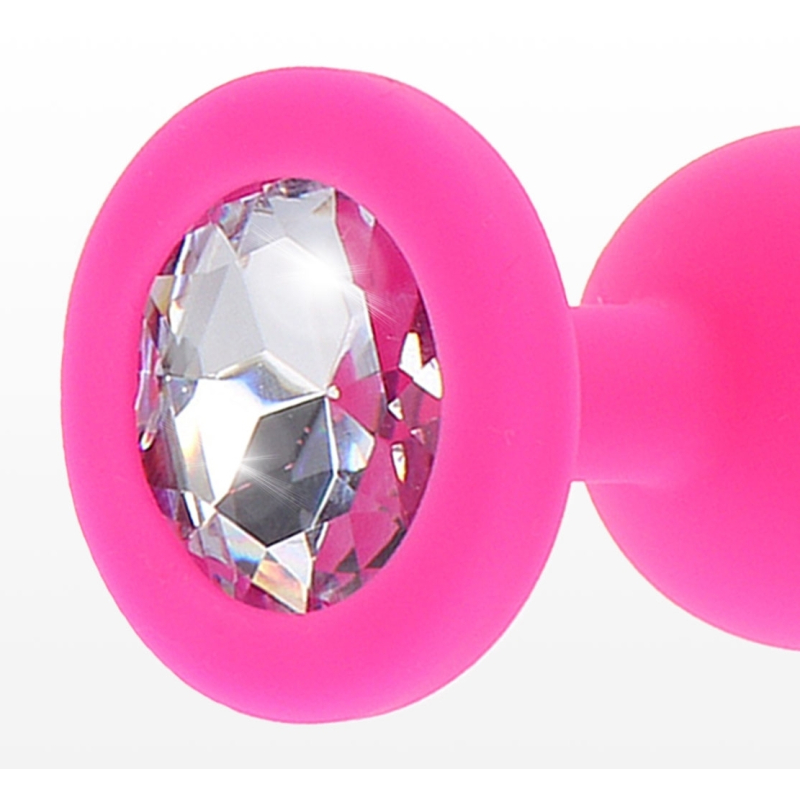 plug bijou diamond booty s 6 x 28cm rose 3